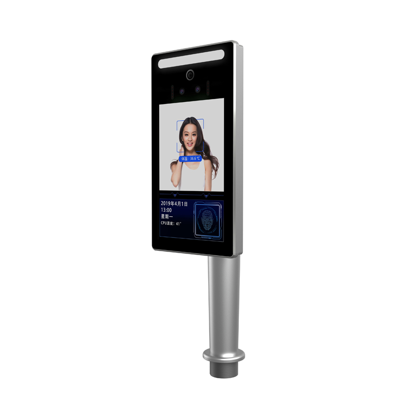 8/7 inch touch screen fever alarm tem perature detecing biometric face recognition access control  