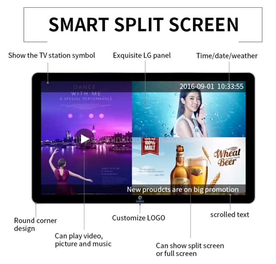 18.5 inch android system interactive kiosk display 